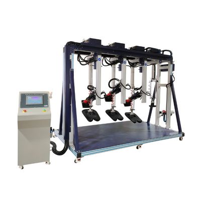 Trzy urządzenia do testowania trwałości siedzących na kanapie i plecach