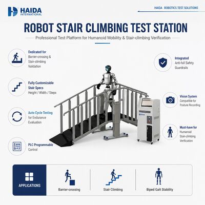 Robot Stair Climbing Test Station Stair Climbing Testing Equipment Dostosowywalne specyfikacje schodów PLC Control Anti Fall Guardrails