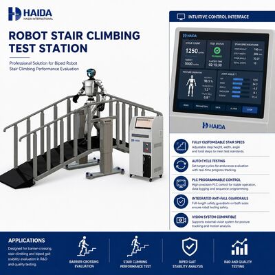 Robot Stair Climbing Test Station Stair Climbing Testing Equipment Dostosowywalne specyfikacje schodów PLC Control Anti Fall Guardrails