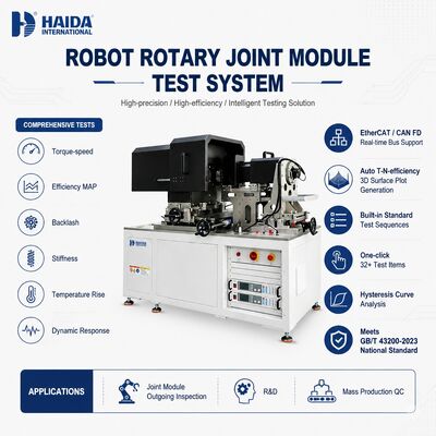 System testowy modułu obrotowego robota - moment obrotowy, prędkość, specyfika, sprawność, luzy, sztywność, odpowiedź dynamiczna