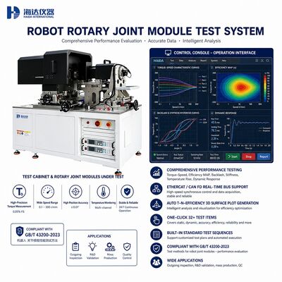 System testowy modułu obrotowego robota - moment obrotowy, prędkość, specyfika, sprawność, luzy, sztywność, odpowiedź dynamiczna