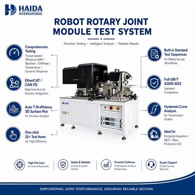 System testowy modułu obrotowego robota - moment obrotowy, prędkość, specyfika, sprawność, luzy, sztywność, odpowiedź dynamiczna