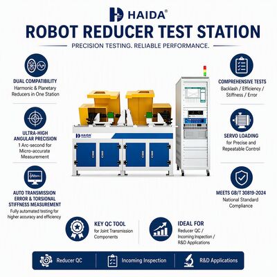 Stacja testowa reduktora robota HD, maszyna do testowania przekładni planetarnych harmonicznych, błąd transmisji, luzy, sztywność 1 sekunda kątowa