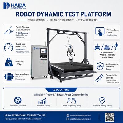 HD Robot Dynamiczna platforma testowa Stabilność chodzenia Sprzęt do testowania maszyny Regulowany nachylenie 0 20 stopni Kontrola prędkości 0 18 km/h