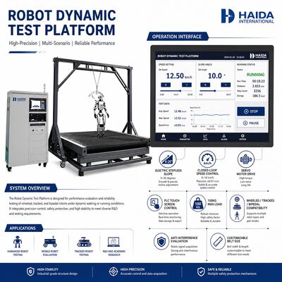 HD Robot Dynamiczna platforma testowa Stabilność chodzenia Sprzęt do testowania maszyny Regulowany nachylenie 0 20 stopni Kontrola prędkości 0 18 km/h