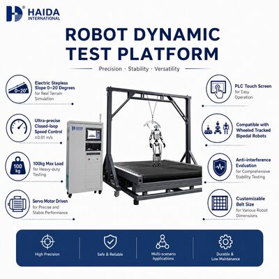 HD Robot Dynamiczna platforma testowa Stabilność chodzenia Sprzęt do testowania maszyny Regulowany nachylenie 0 20 stopni Kontrola prędkości 0 18 km/h