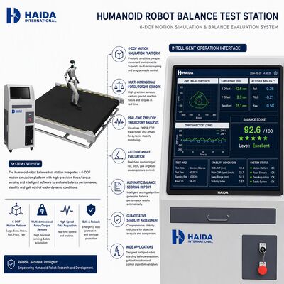 Stacja Testowa Równowagi Robota Humanoidalnego Platforma Ruchowa 6 DOF Urządzenie do Testowania Stabilności Robota Dwunożnego Analiza ZMP COP