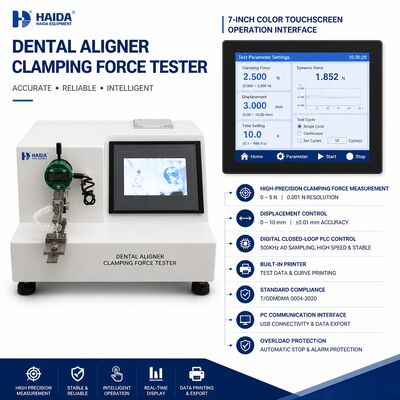 Tester siły zacisku alignera dentystycznego, maszyna do testowania alignerów przezroczystych, przyrząd do pomiaru siły ortodontycznej, rozdzielczość 0,001 N, precyzyjny