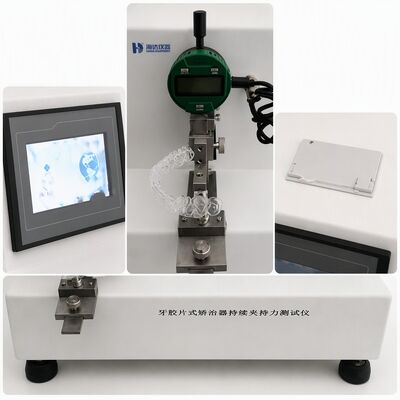 Tester siły zacisku alignera dentystycznego, maszyna do testowania alignerów przezroczystych, przyrząd do pomiaru siły ortodontycznej, rozdzielczość 0,001 N, precyzyjny
